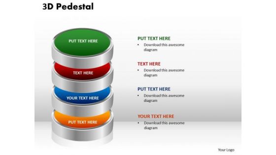 PowerPoint Layouts Diagram 3d Pedestal Ppt Presentation