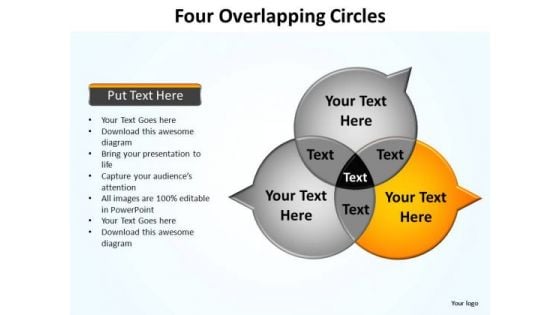 PowerPoint Layouts Diagram Four Overlapping Ppt Theme