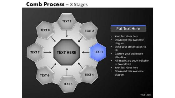 PowerPoint Layouts Diagram Hub And Spokes Process Ppt Templates