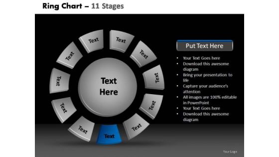 PowerPoint Layouts Download Donut With Core Ppt Template