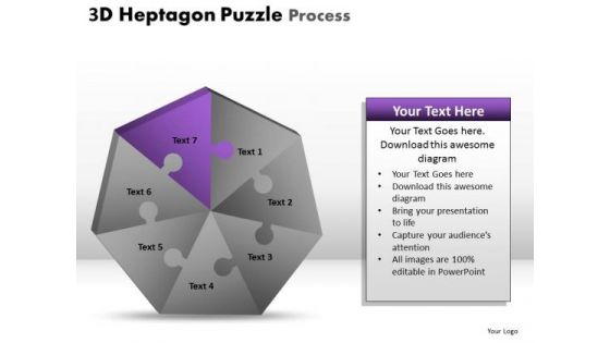 PowerPoint Layouts Download Heptagon Puzzle Ppt Slide