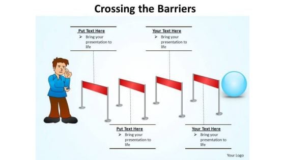 PowerPoint Layouts Education Crossing The Barriers Ppt Template