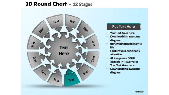 PowerPoint Layouts Education Pie Chart With Arrows Ppt Backgrounds