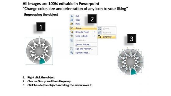 PowerPoint Layouts Education Pie Chart With Arrows Ppt Backgrounds