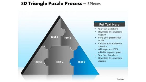 PowerPoint Layouts Education Triangle Puzzle Ppt Template