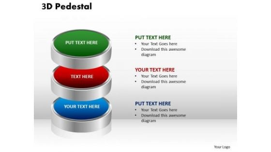 PowerPoint Layouts Growth 3d Pedestal Ppt Slides