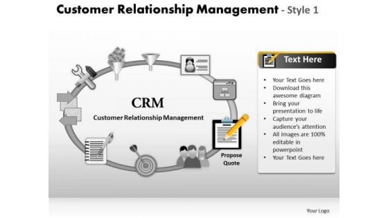 PowerPoint Layouts Growth Customer Relationship Management Ppt Templates