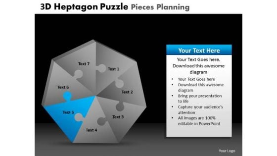 PowerPoint Layouts Heptagon Puzzle Diagram Ppt Design Slides