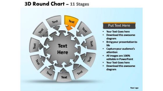 PowerPoint Layouts Image Pie Chart With Arrows Ppt Slide