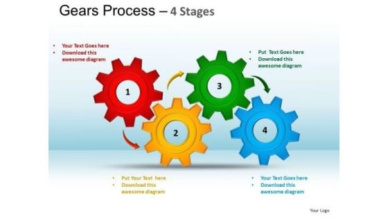 PowerPoint Layouts Marketing Gears Process Ppt Template