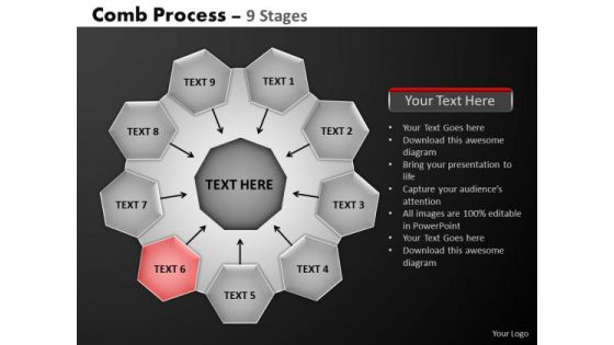 PowerPoint Layouts Marketing Hub And Spokes Process Ppt Slide Designs