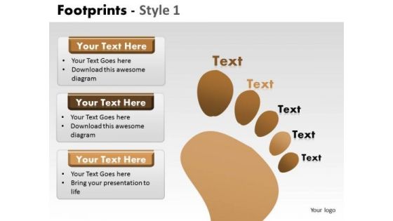 PowerPoint Layouts Process Footprints Ppt Slide Designs