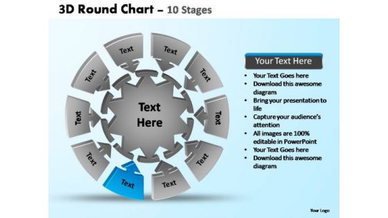 PowerPoint Layouts Process Pie Chart With Arrows Ppt Presentation