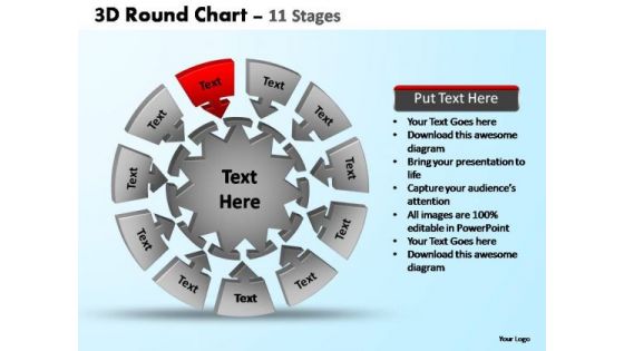 PowerPoint Layouts Sales Pie Chart With Arrows Ppt Templates