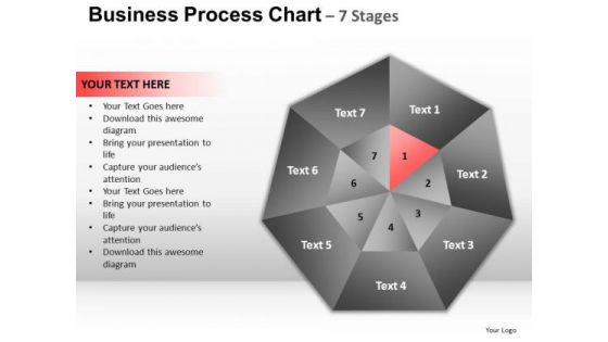 PowerPoint Layouts Strategy Hexagon Pie Chart Ppt Template