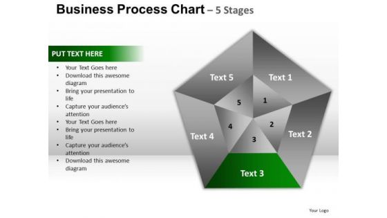 PowerPoint Layouts Success Pentagon Pie Chart Ppt Slides