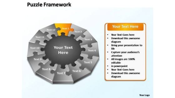 PowerPoint Layouts Success Puzzle Framework Ppt Designs