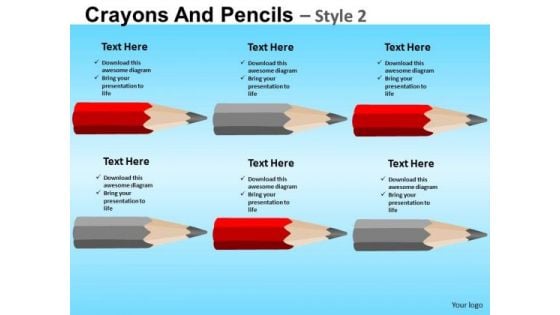 PowerPoint List Crayons Education School Ppt Slide