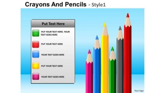 PowerPoint Pens Pencils Education School Ppt Theme