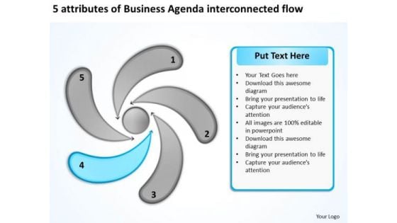 PowerPoint Presentation Agenda Interconnected Flow Ppt Software Business Plan Templates