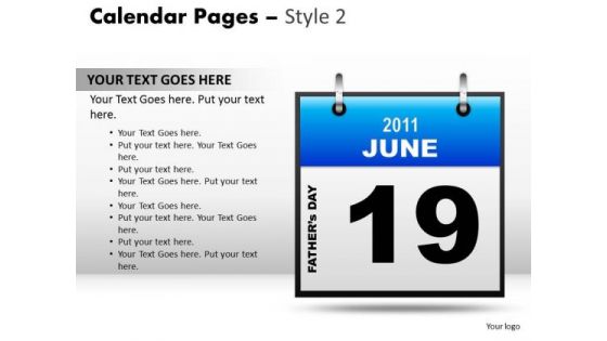 PowerPoint Presentation Calendar 19 June Teamwork Ppt Themes