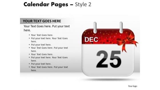 PowerPoint Presentation Calendar 25 Dec Success Ppt Presentation Designs