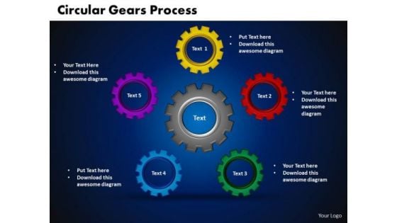 PowerPoint Presentation Circular Gears Process Teamwork Ppt Slides