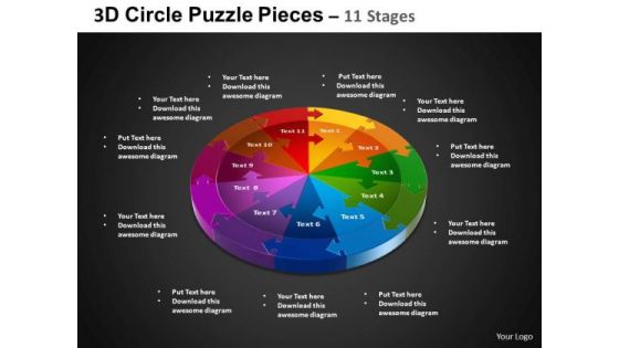 PowerPoint Presentation Circular Process Circle Puzzle Diagram Ppt Theme