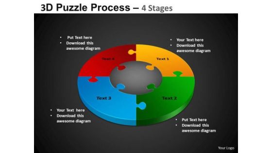PowerPoint Presentation Company Pie Chart Puzzle Process Ppt Design Slides