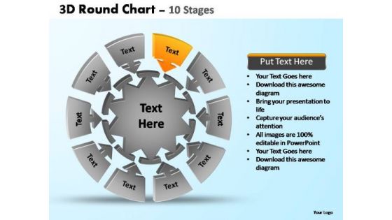 PowerPoint Presentation Company Pie Chart With Arrows Ppt Backgrounds