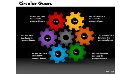 PowerPoint Presentation Designs Circular Gear Leadership Ppt Slide