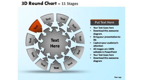 PowerPoint Presentation Designs Company Pie Chart With Arrows Ppt Theme