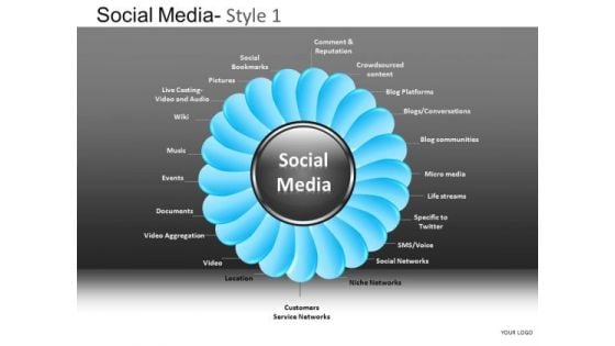 PowerPoint Presentation Designs Company Teamwork Social Media Ppt Slide