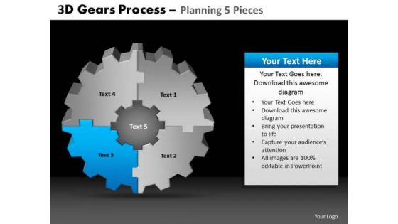 PowerPoint Presentation Designs Graphic Gears Process Ppt Theme