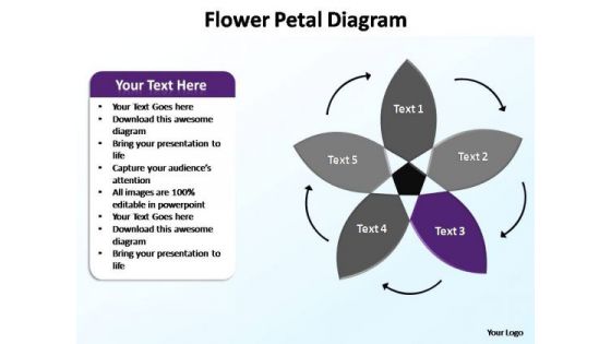 PowerPoint Presentation Designs Growth Flower Petal Ppt Themes