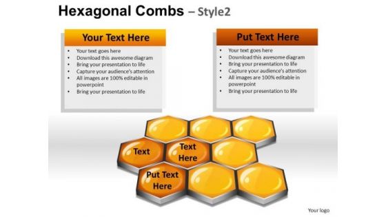 PowerPoint Presentation Designs Hexagonal Combs Diagram Ppt Design