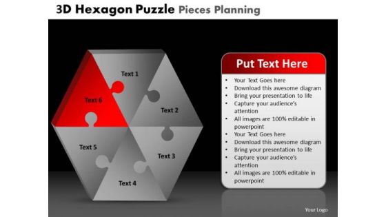 PowerPoint Presentation Designs Strategy Hexagon Puzzle Ppt Design Slides