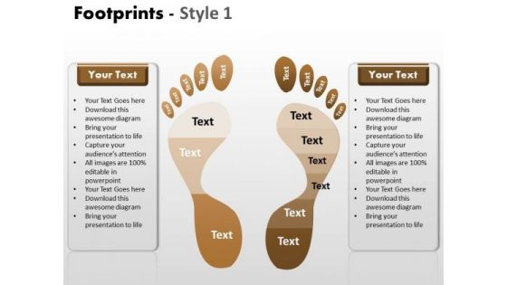PowerPoint Presentation Designs Teamwork Footprints Ppt Backgrounds
