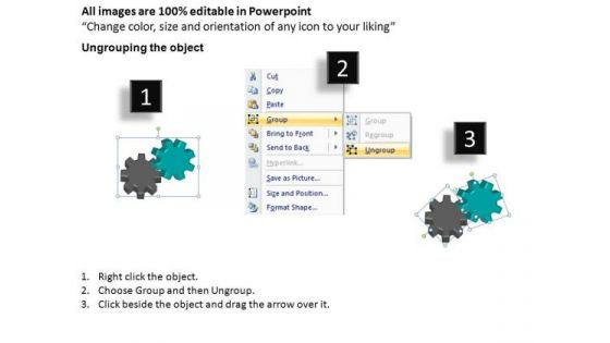 PowerPoint Presentation Diagram Gears Process Ppt Layout