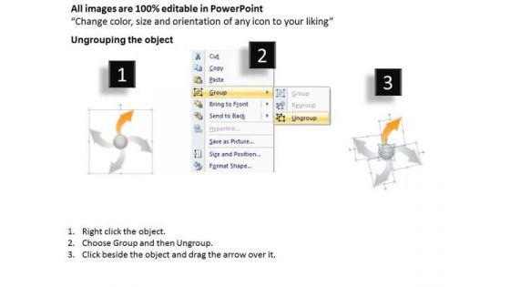 PowerPoint Presentation Diverging Process Arrow Chart 4 Steps Pie Templates