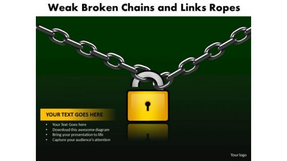 PowerPoint Presentation Education Weak Broken Chains Ppt Designs