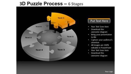 PowerPoint Presentation Global Pie Chart Puzzle Process Ppt Backgrounds