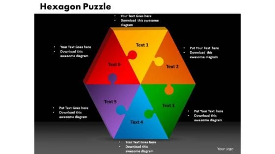 PowerPoint Presentation Hexagon Puzzle Business Ppt Slides