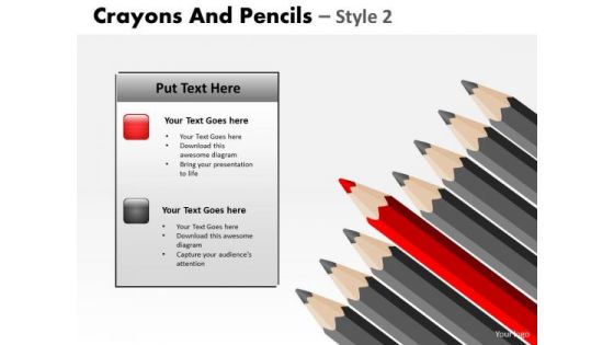 PowerPoint Presentation Leadership Crayons And Pencils Ppt Template