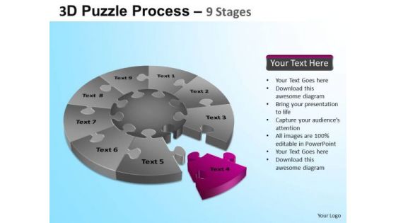 PowerPoint Presentation Process Puzzle Segment Pie Chart Ppt Slide