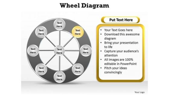 PowerPoint Presentation Process Wheel Diagram Ppt Slides