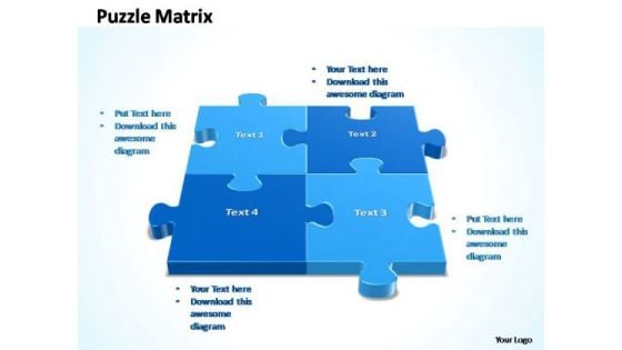 PowerPoint Presentation Strategy 2x2 Rectangular Jigsaw Puzzle Matrix Ppt Slides