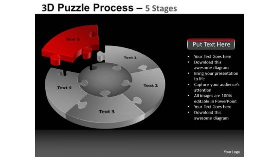 PowerPoint Presentation Strategy Pie Chart Puzzle Process Ppt Themes