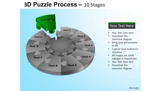 PowerPoint Presentation Teamwork Puzzle Segment Pie Chart Ppt Theme