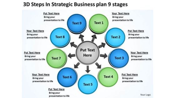 PowerPoint Presentations Plan 9 Stages Circular Flow Process Chart Slides